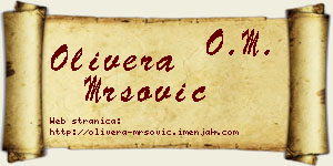 Olivera Mršović vizit kartica